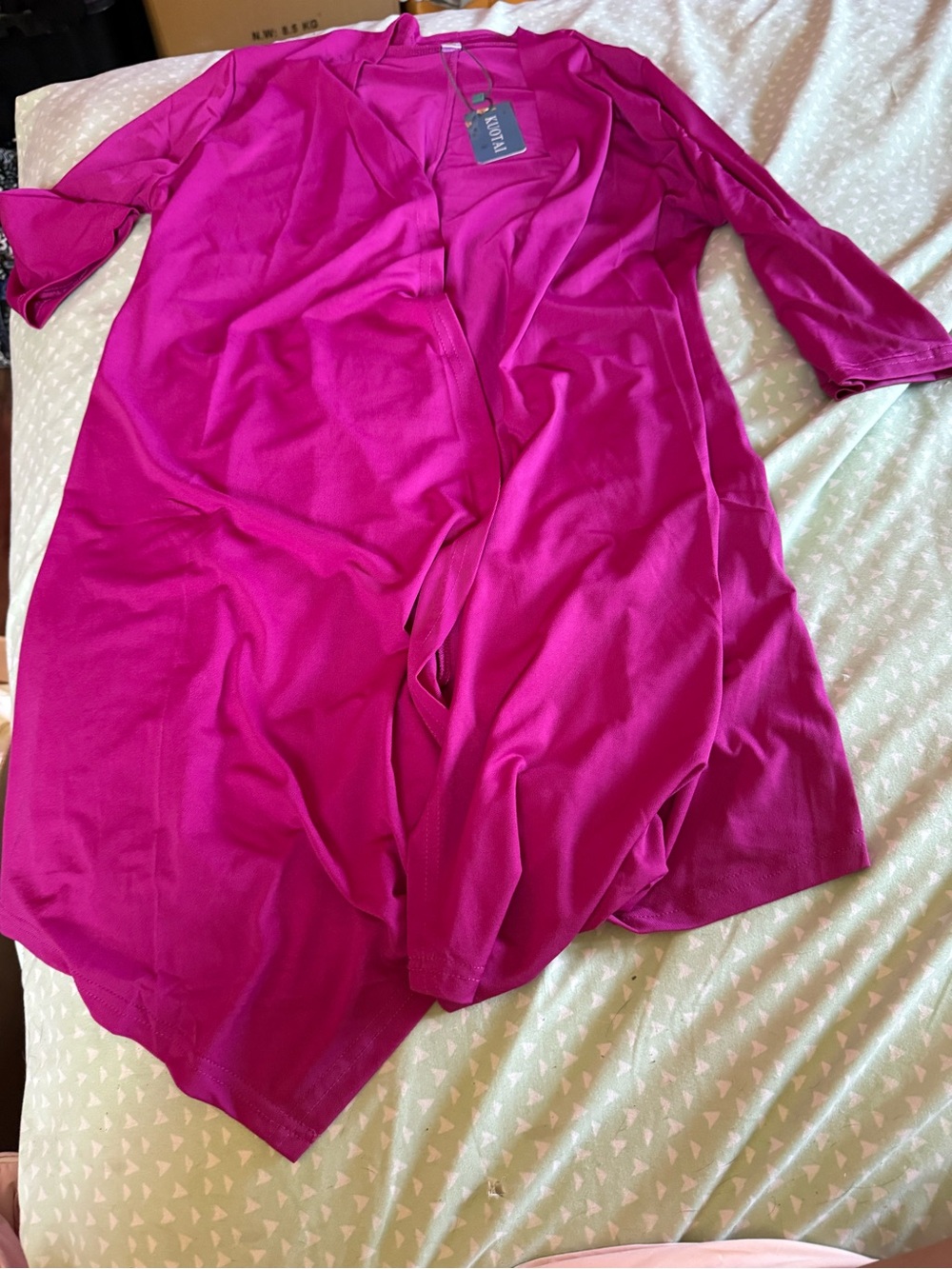 Fuchsia Open-Front Women's cardigan